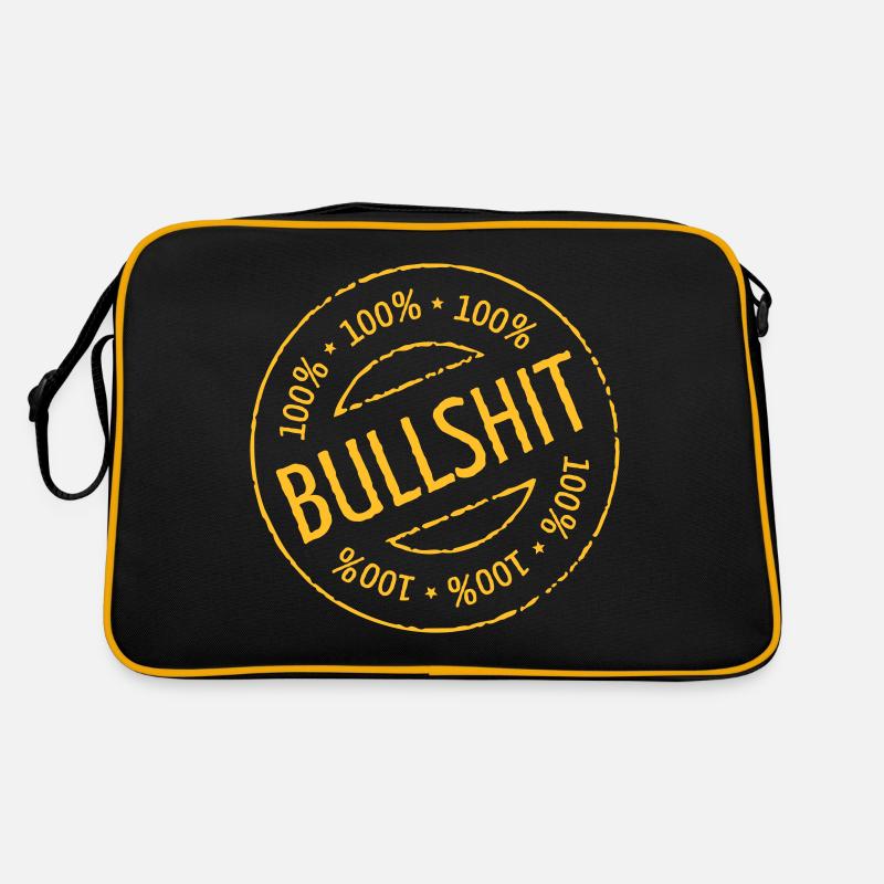100% Bullshit Stamp (Stempel / White) Retro Tasche