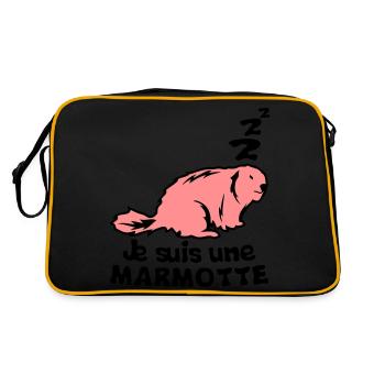 je suis une marmotte animal expression - Sac Retro - noir/or - Dos