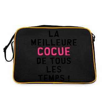 Cocu / Cocue / Adultère / Fidèle / Mariage / Sexe - Sac Retro - noir/or - Dos