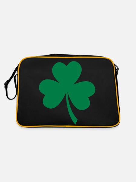 Ireland - St. Patrick's Day - Retro Tasche - Schwarz/Gold - Hinten
