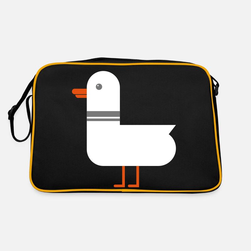 Möwe - Retro Tasche - Schwarz/Gold