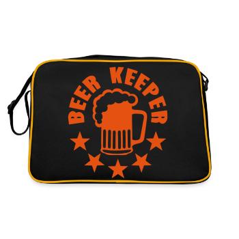 beer keeper beer alcohol humor - Retro Bag - black/gold - Back