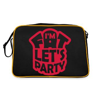 im fat lets party - Retro Tasche - Schwarz/Gold - Hinten