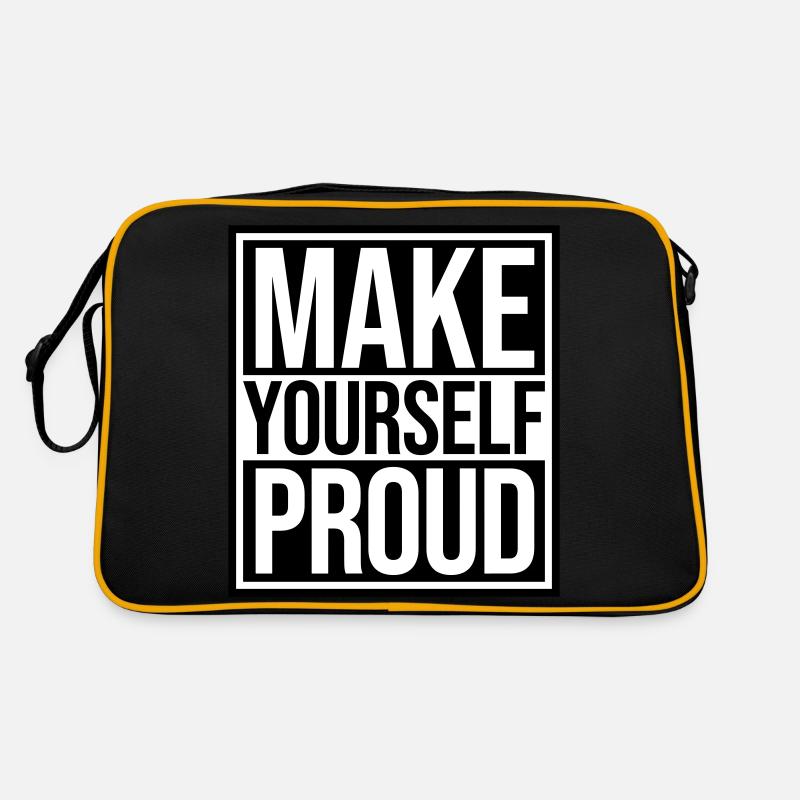make yourself proud Zitat Retro Tasche