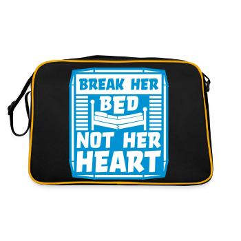 break her bed Zitat - Retro Tasche - Schwarz/Gold - Hinten