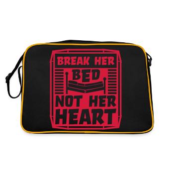 break her bed Zitat - Retro Tasche - Schwarz/Gold - Hinten