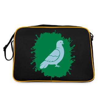 splatter taube - Retro Tasche - Schwarz/Gold - Hinten