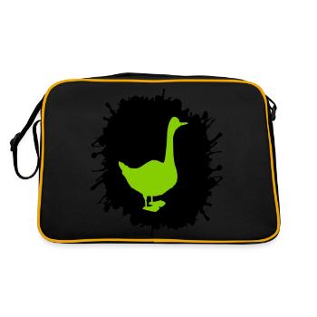 gans splatter - Retro Tasche - Schwarz/Gold - Hinten