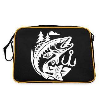 Pike Fish Fishing - Retro Bag - black/gold - Back