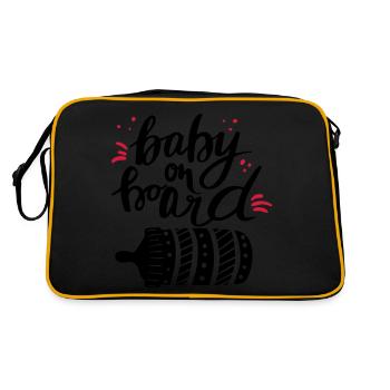 Bébé à bord Grossesse Enceinte - Sac Retro - noir/or - Dos