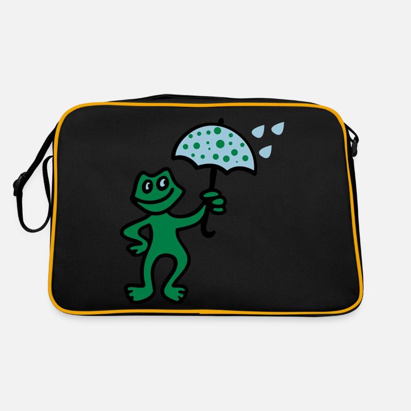 Wetterfrosch - Regen - Retro Tasche - Schwarz/Gold