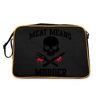 Meat means murder - meat means murder - Retro Bag - black/gold - Back