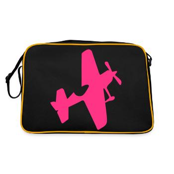 aerial aerobatics airplane aircraft flugzeu - Retro Bag - black/gold - Back