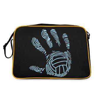 volleyball wasserball hand aufdruck 9_11 - Retro Tasche - Schwarz/Gold - Hinten