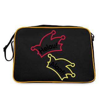 Narrenkappe / Helau / Alaaf - Retro Tasche - Schwarz/Gold - Hinten
