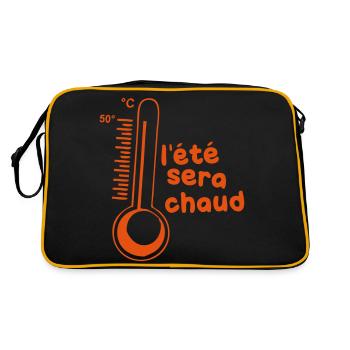 ete sera chaud humour thermometre - Sac Retro - noir/or - Dos