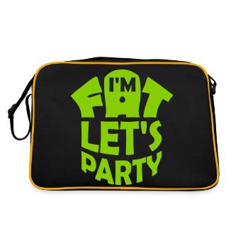 im fat lets party - Retro Tasche - Schwarz/Gold - Hinten