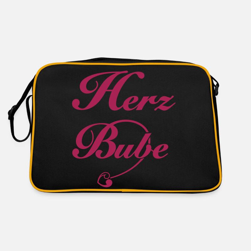 Herz Bube Jüngling Junge junger Mann Retro Tasche