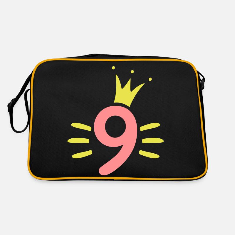 9. Geburtstag Krone Retro Tasche