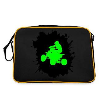 quad driver klecks - Retro Tasche - Schwarz/Gold - Hinten