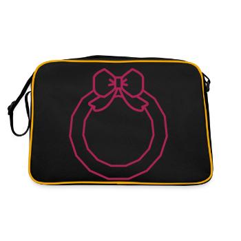 Icône de ruban de couronne de Noël - Sac Retro - noir/or - Dos