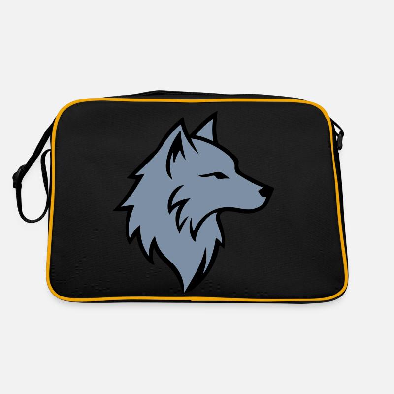 Logo Loup Animal Sac Retro