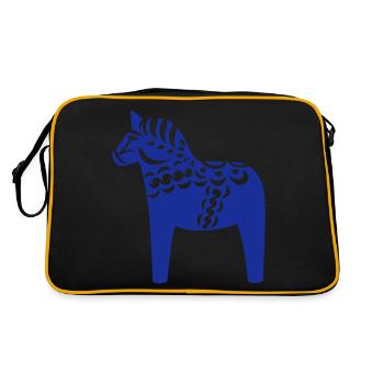 Dala Pferd - Retro Tasche - Schwarz/Gold - Hinten