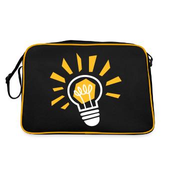 Glühbirne - light bulb - Ampoule - Licht - Lampe - Retro Tasche - Schwarz/Gold - Hinten
