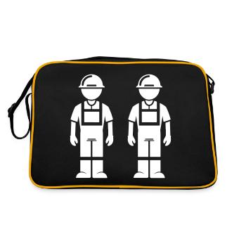 Équipe d’ouvriers du bâtiment - Sac Retro - noir/or - Dos