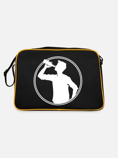 Bière buveuse Silhouette - Sac Retro - noir/or - Dos