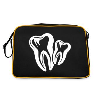 Tooth Dental Dentist Icon - Retro Bag - black/gold - Back