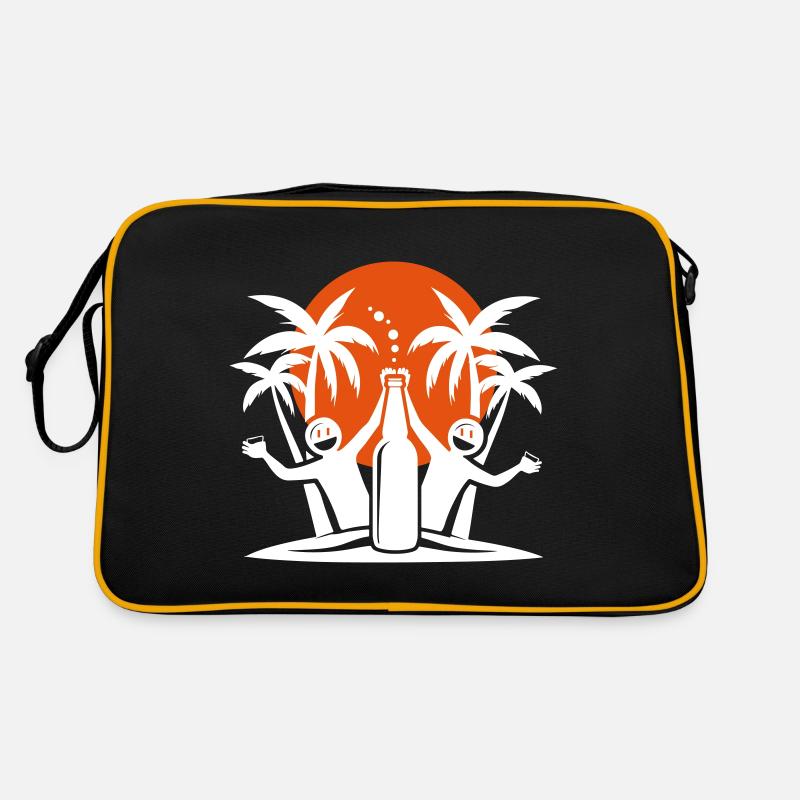 Palmen Strand Urlaub Party Retro Tasche