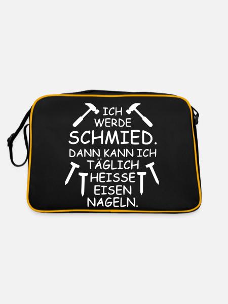 Schmied - Retro Tasche - Schwarz/Gold - Hinten
