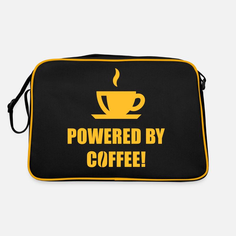 Powered By Coffee! (Kaffee Trinken, Kaffeetrinker) Retro Tasche