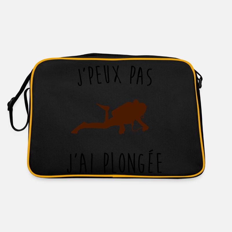 j'peux pas j'ai plongée - Sac Retro - noir/or