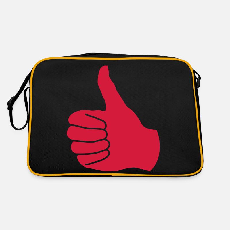daumen hoch - Retro Tasche - Schwarz/Gold