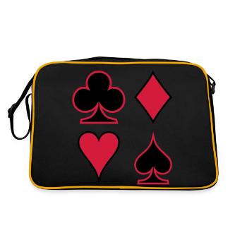 Poker Deck Dealer Trumpf Spielkarten Skat Canasta - Retro Bag - black/gold - Back