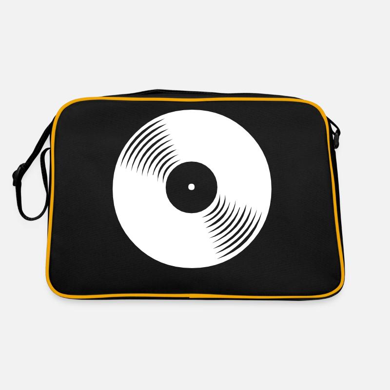Schallplatte - Retro Tasche - Schwarz/Gold