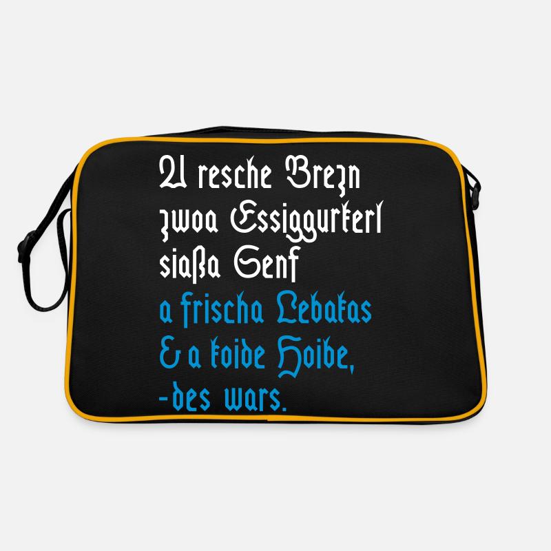 Brotzeit is de scheenste Zeit 2C - Farbwechsel Retro Tasche