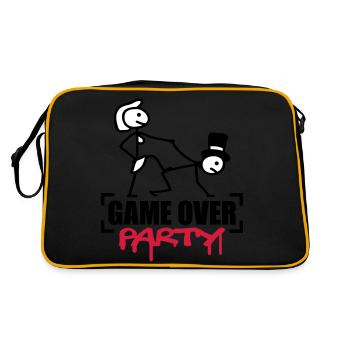 Game Over Party - Retro Tasche - Schwarz/Gold - Hinten