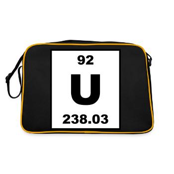 Element 92 - u (uranium) - Short (white) - Sac Retro - noir/or - Dos