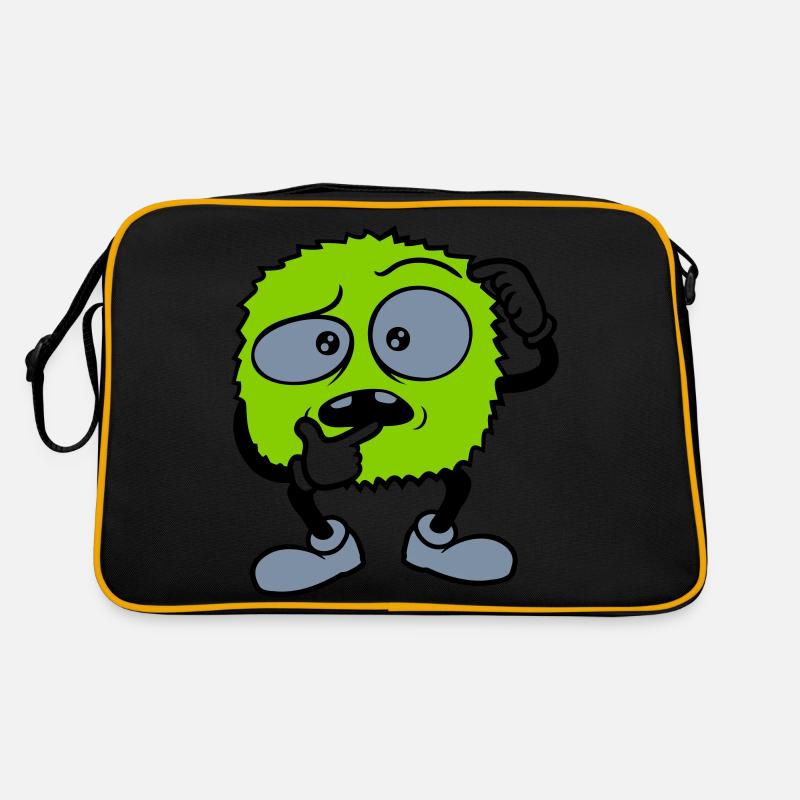 Comic skeptisches Gesicht Monster Retro Tasche