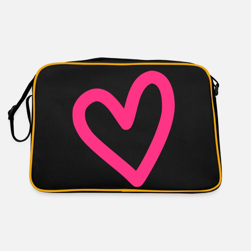 Heart Drawing Outline Retro Bag