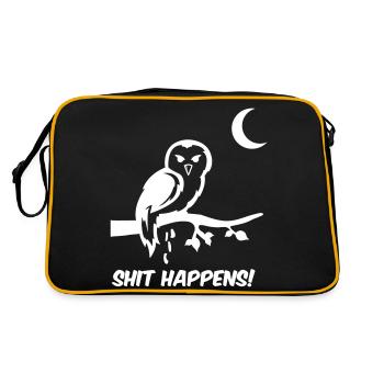 Owl Shit Happens - Sac Retro - noir/or - Dos