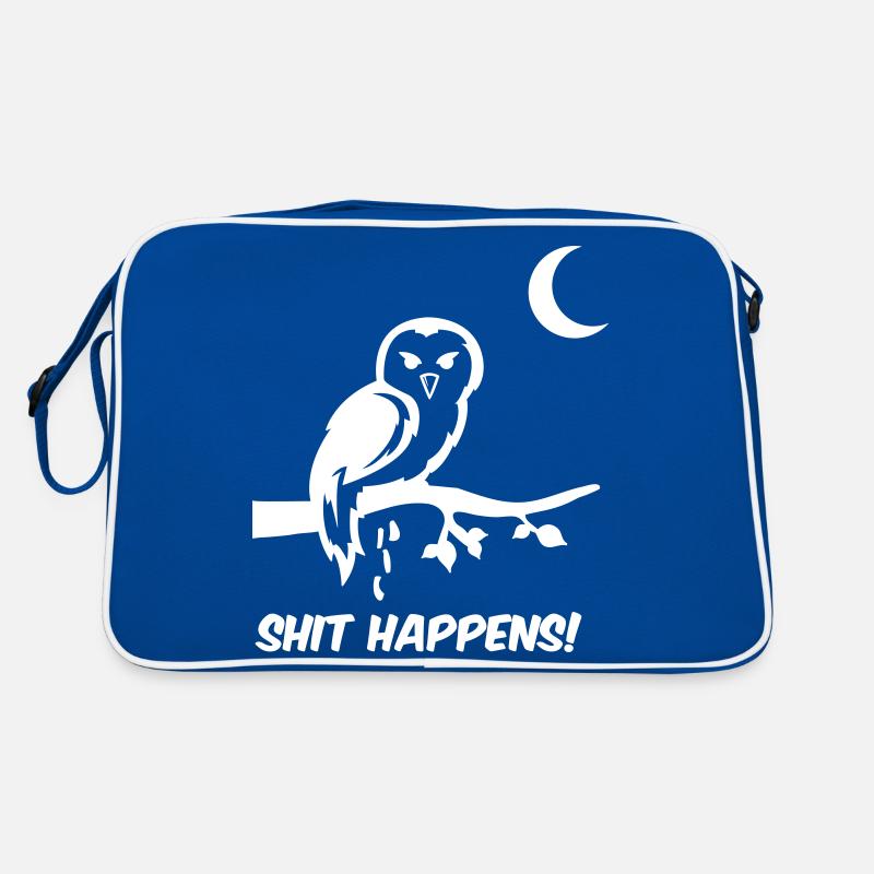 eule shit happens Retro Tasche