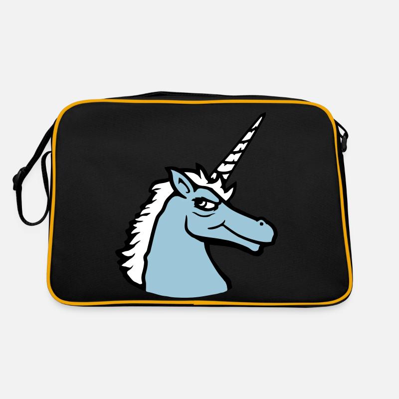 Unicorn Cool Guy Evil Smile Cartoon Horse Retro Bag