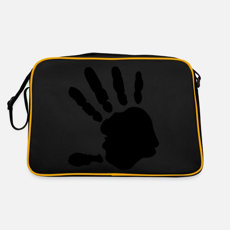 Hand - Retro Tasche - Schwarz/Gold