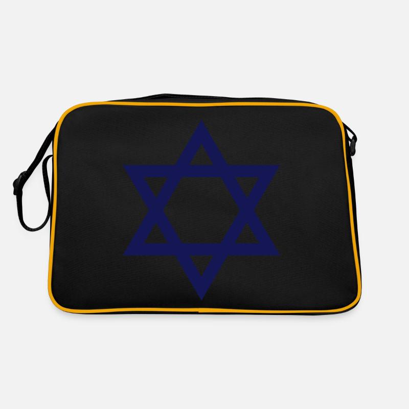Davidstern - Retro Tasche - Schwarz/Gold