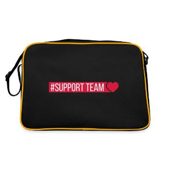 Support Team Herz - Retro Tasche - Schwarz/Gold - Hinten