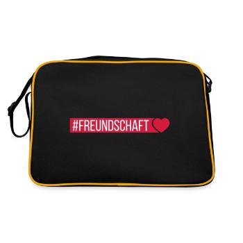 Freundschaft Herz - Retro Tasche - Schwarz/Gold - Hinten